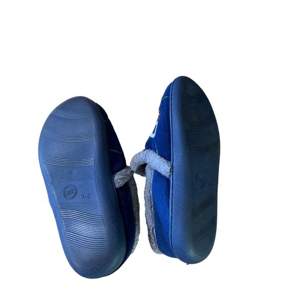 Wonder Nation Boys Size 4 5 House Slippers Gam OVer Plush Slip On Blue Gray - Picture 4 of 4
